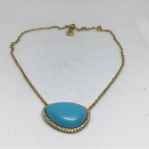Vintage Ralph Lauren Necklace With Blue Howlite And Crystal Pendant - Picture 4 of 4